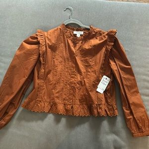 Nordstrom cropped button down top- size xl